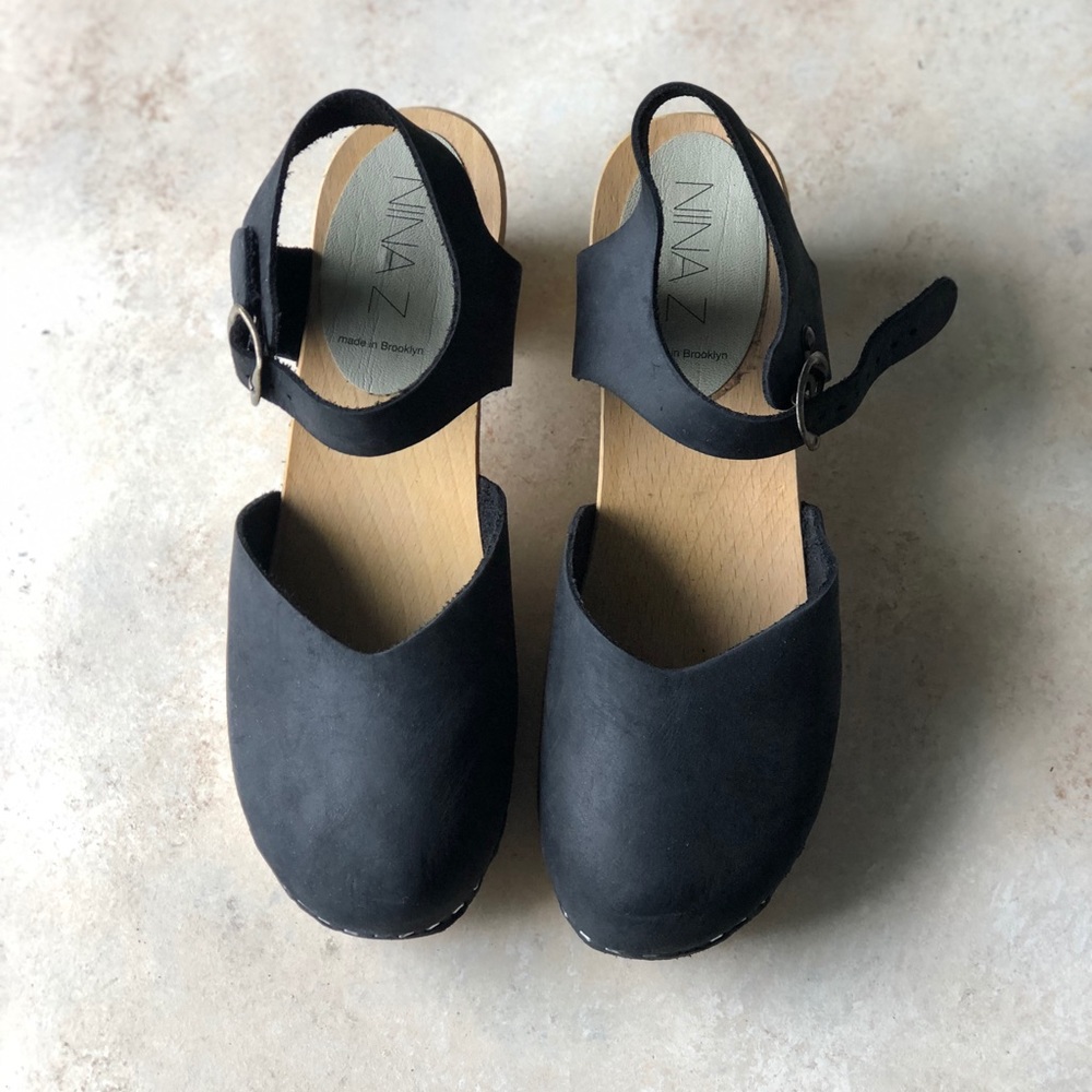 Nina Z handmade leather clogs